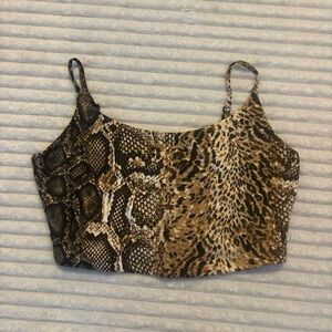All Saints leopard print crop top
